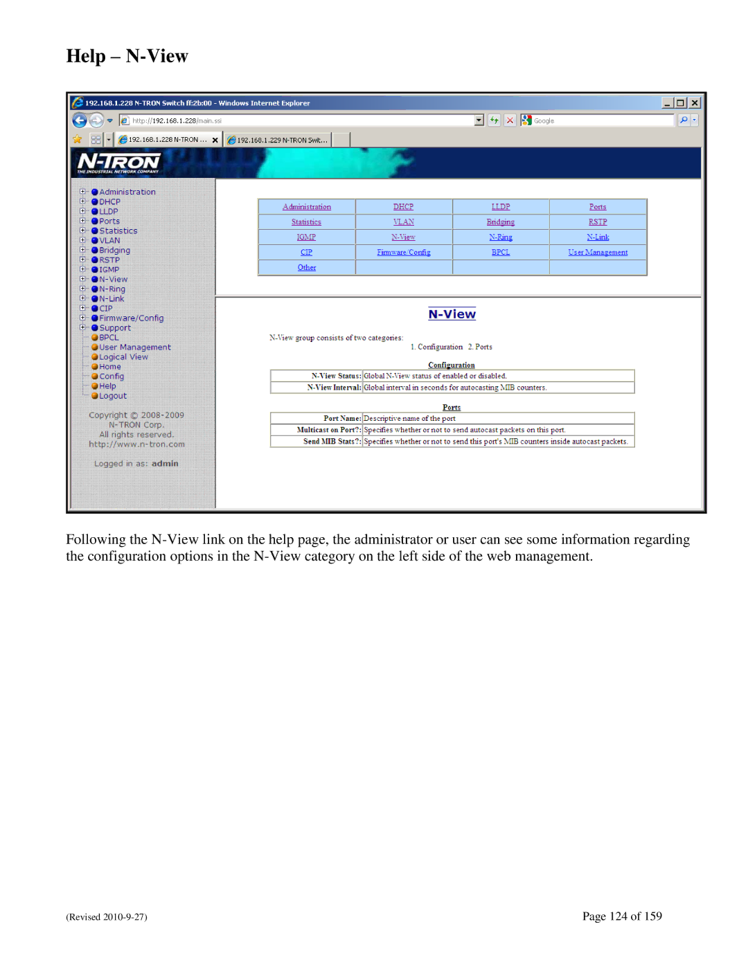 N-Tron 710FX2 user manual Help N-View 