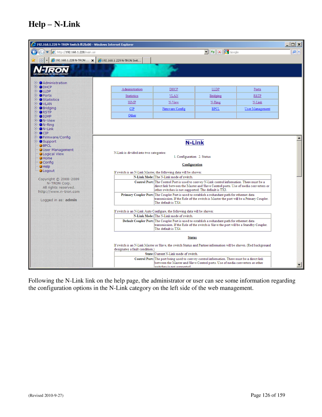 N-Tron 710FX2 user manual Help N-Link 