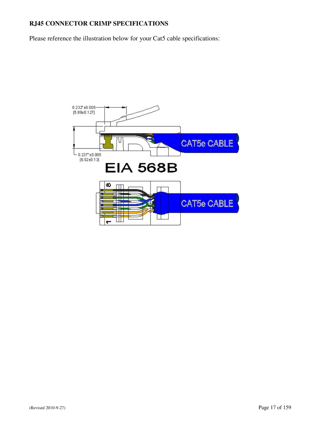 N-Tron 710FX2 user manual RJ45 Connector Crimp Specifications 