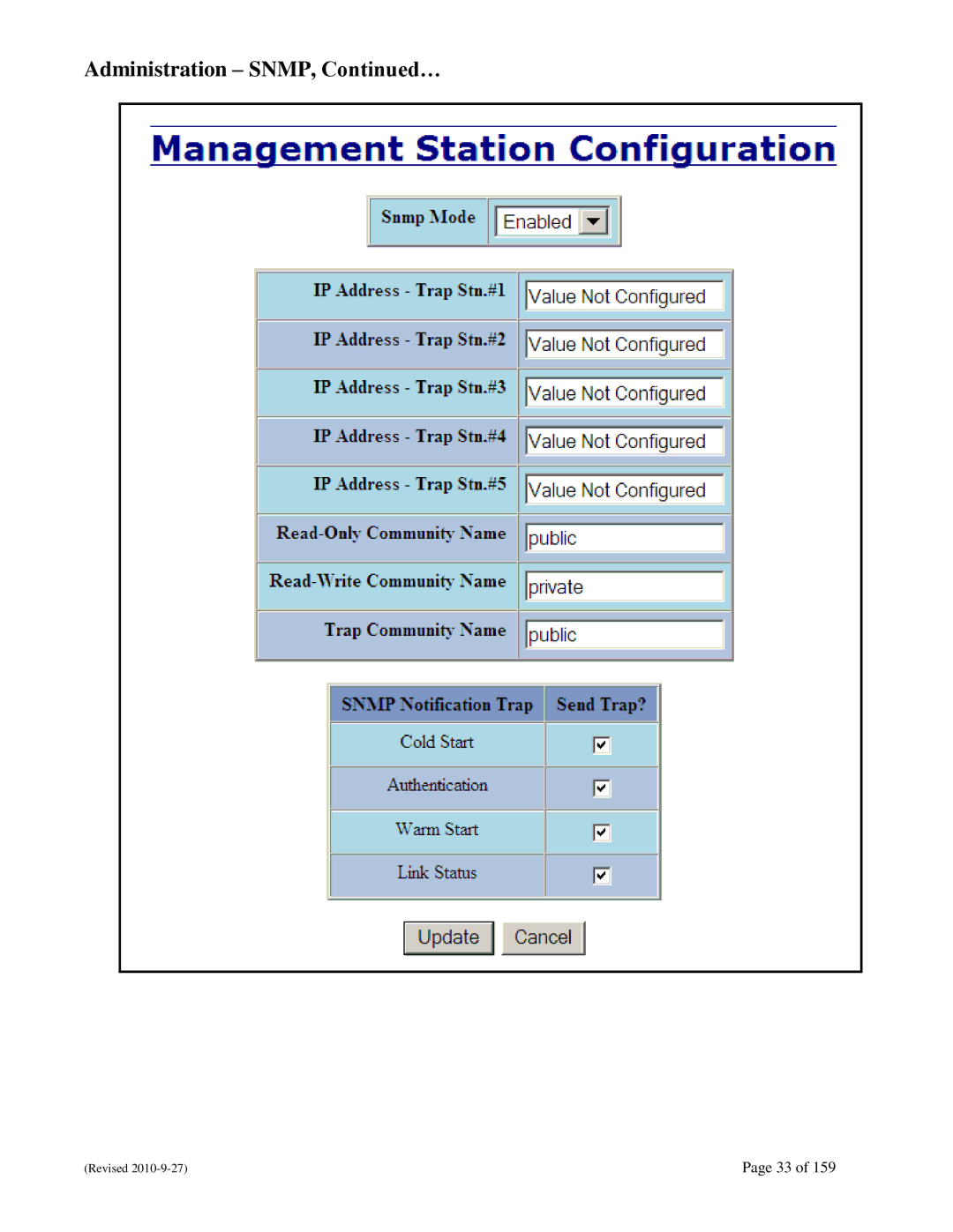 N-Tron 710FX2 user manual Administration SNMP, … 