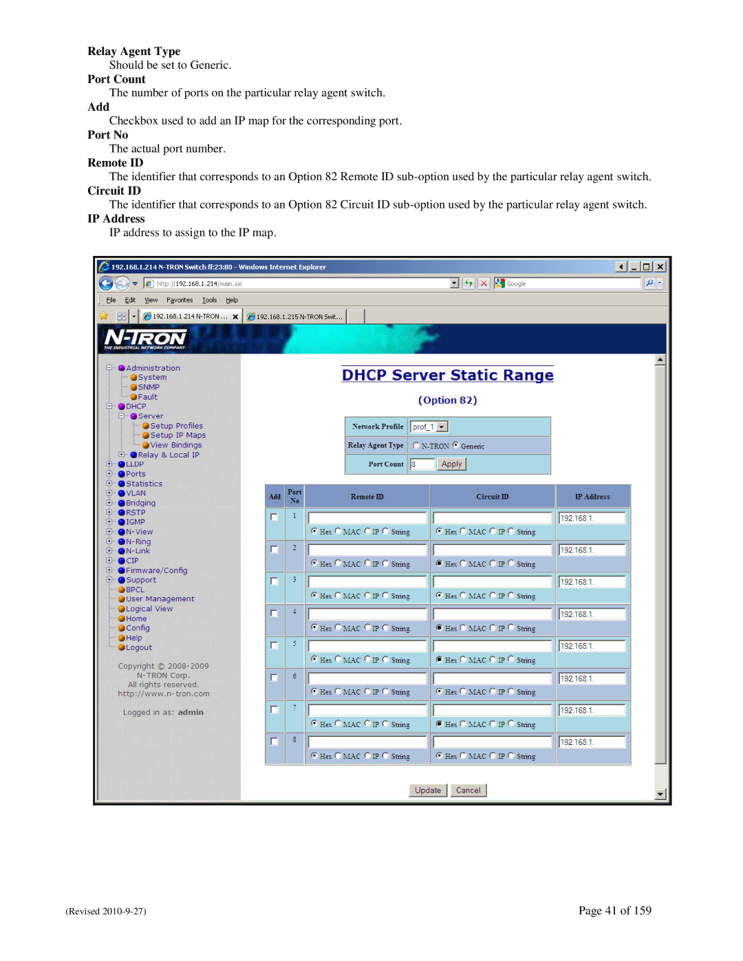 N-Tron 710FX2 user manual Port Count 