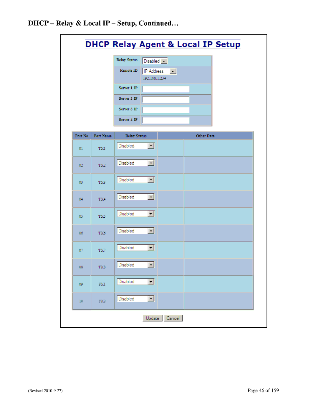 N-Tron 710FX2 user manual Dhcp Relay & Local IP Setup, … 