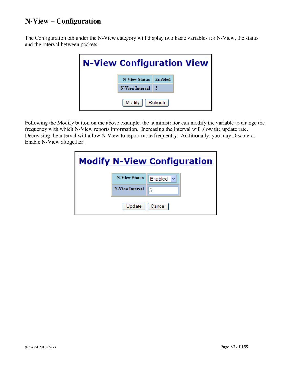 N-Tron 710FX2 user manual View Configuration 