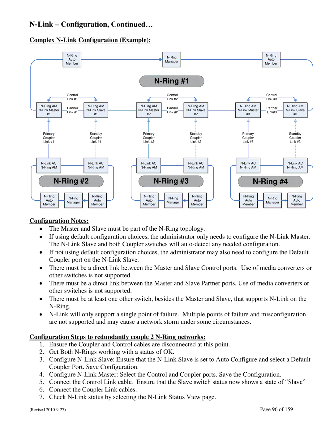 N-Tron 710FX2 user manual Link Configuration, …, Complex N-Link Configuration Example, Configuration Notes 