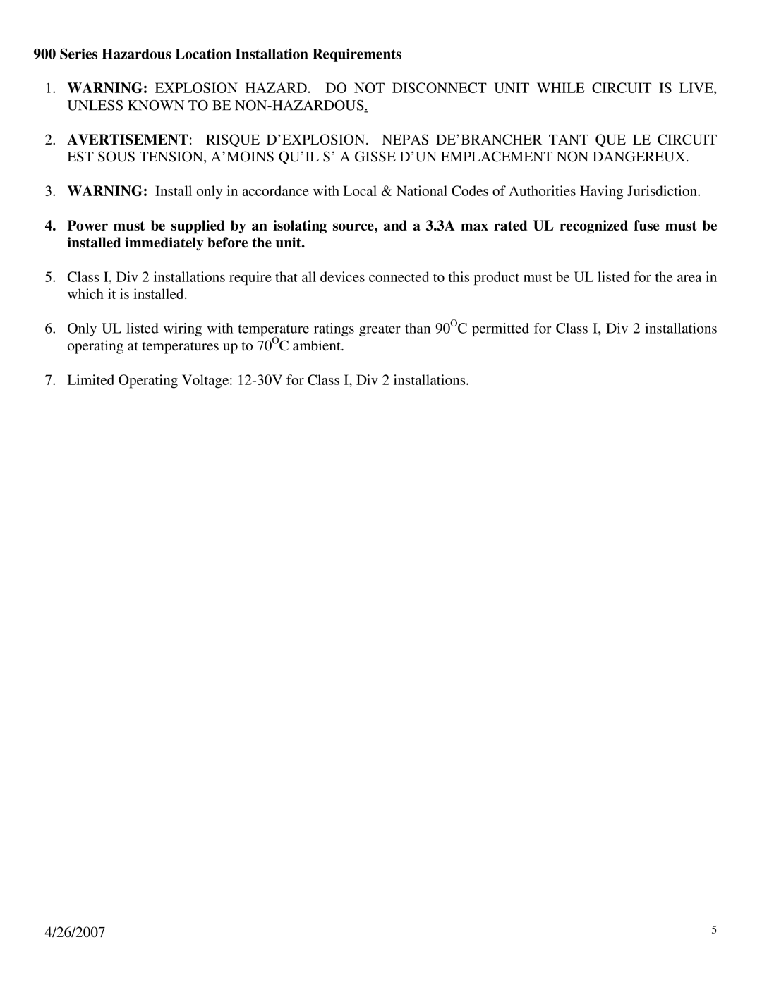 N-Tron 900 manual Series Hazardous Location Installation Requirements 