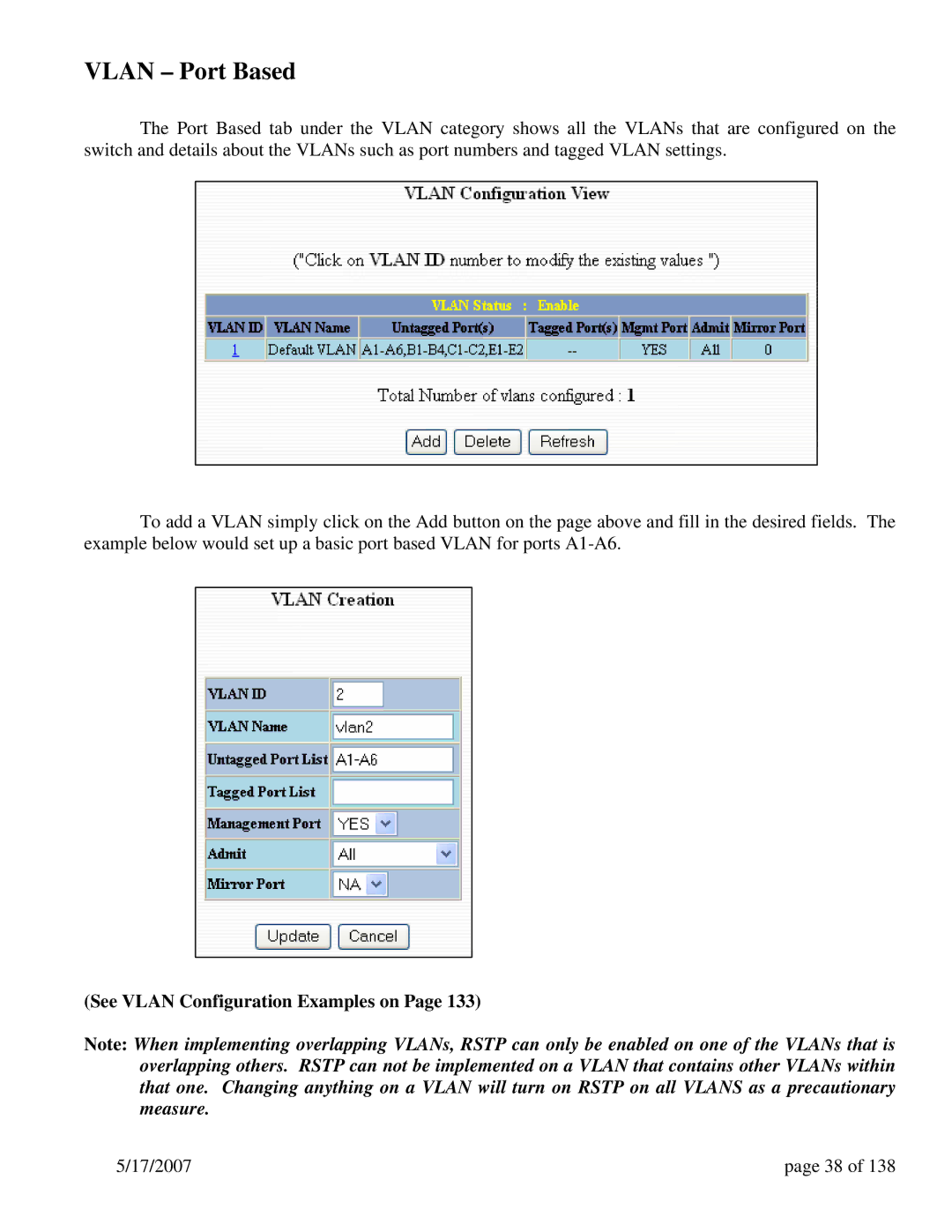 N-Tron 9000 Series user manual Vlan Port Based 