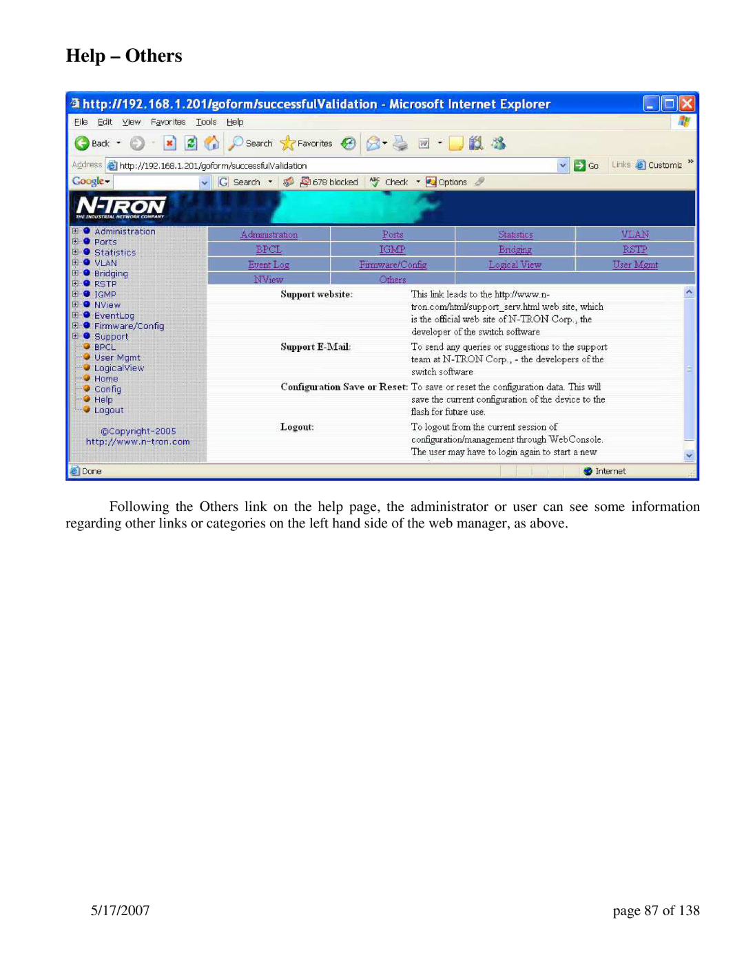 N-Tron 9000 Series user manual Help Others 