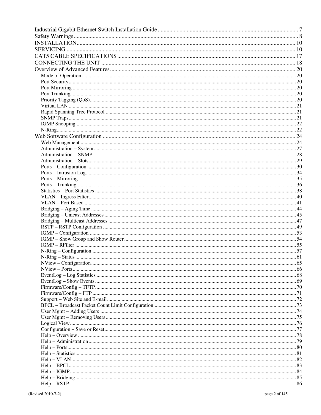 N-Tron 9000 user manual Industrial Gigabit Ethernet Switch Installation Guide 