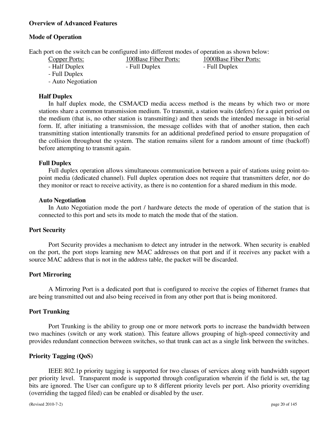 N-Tron 9000 user manual Overview of Advanced Features Mode of Operation 