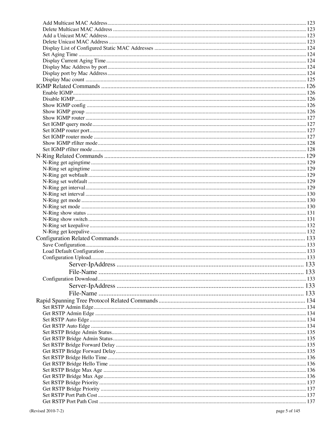 N-Tron 9000 user manual Server-IpAddress 133 File-Name 