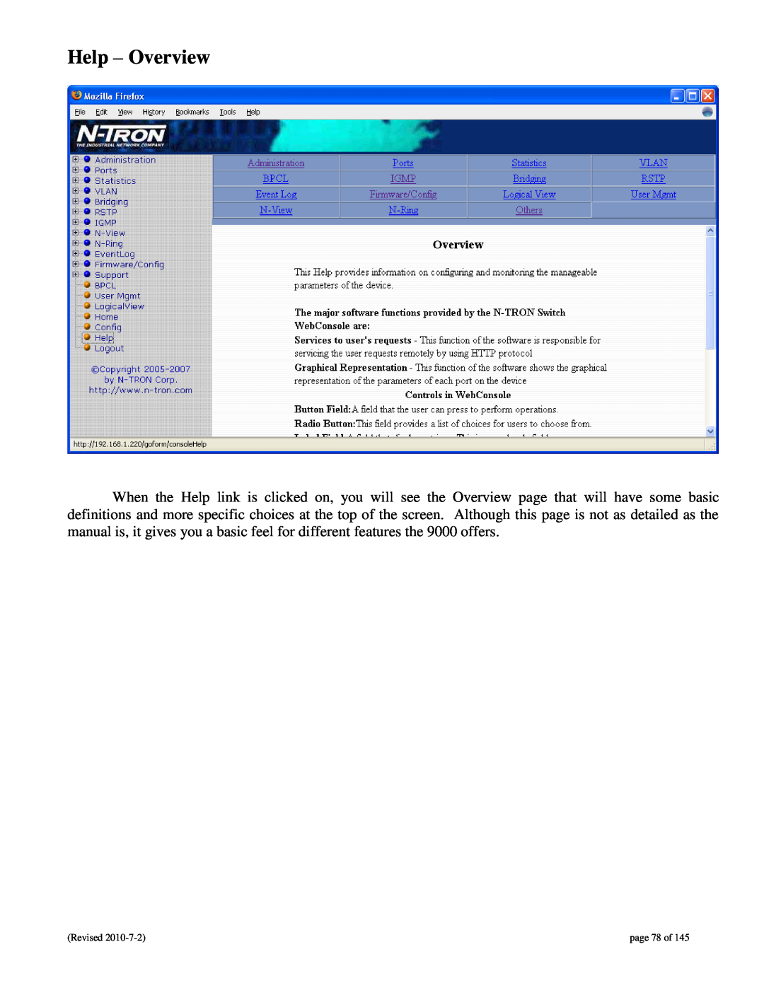 N-Tron 9000 user manual Help - Overview, page 78 of 