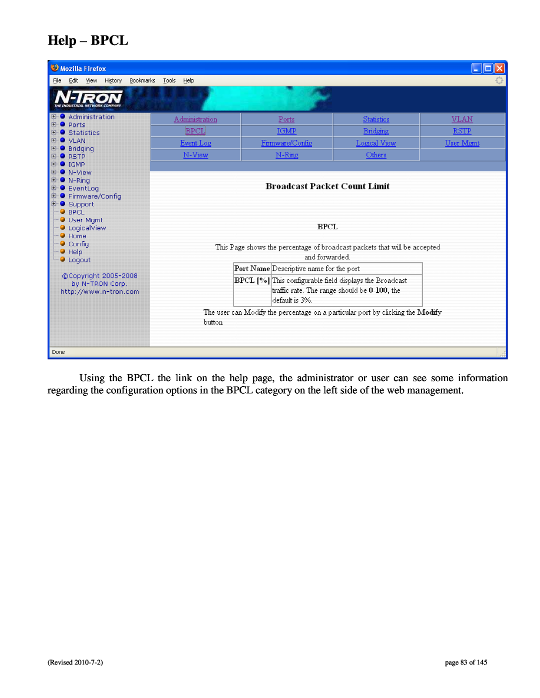 N-Tron 9000 user manual Help - BPCL, page 83 of 