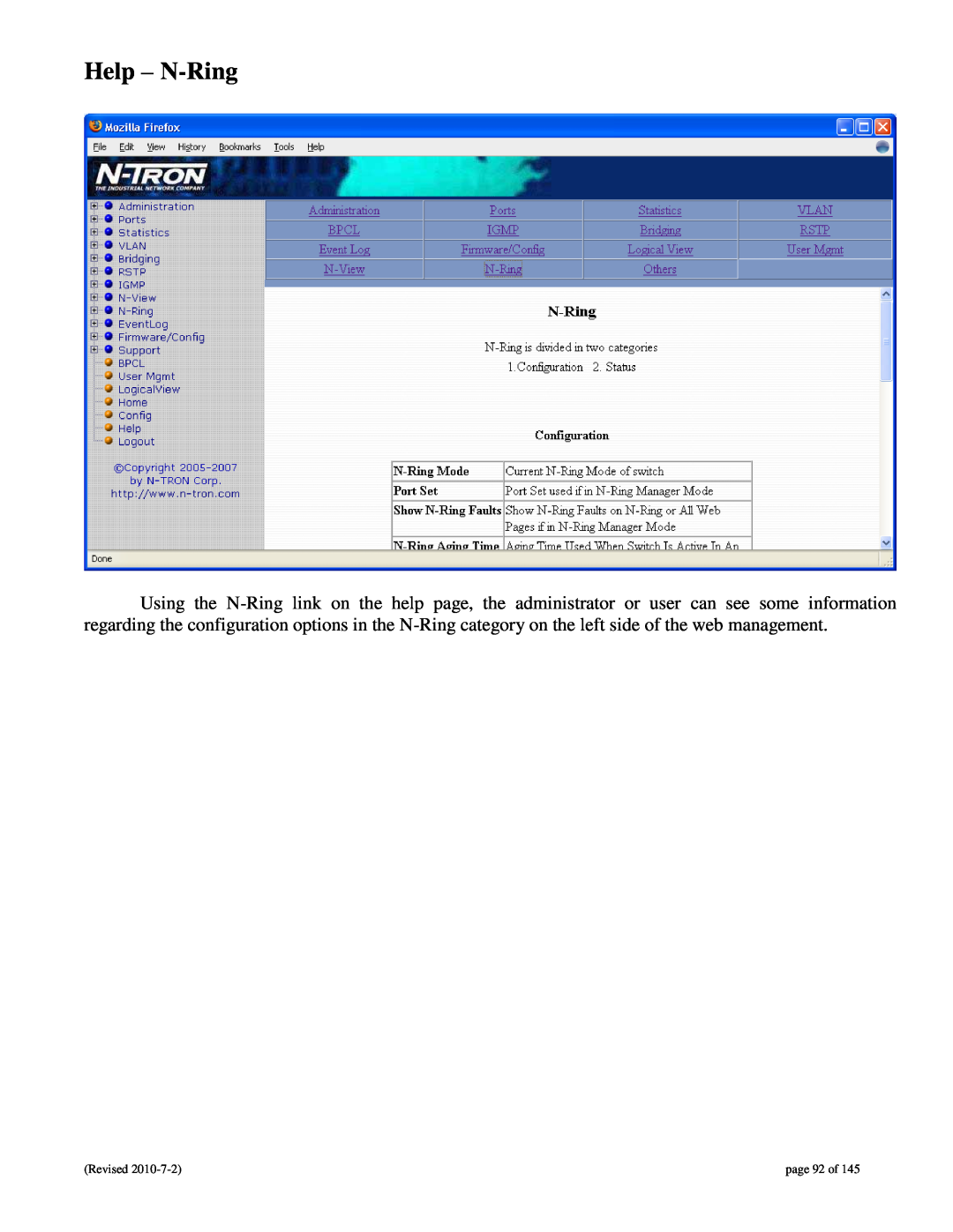 N-Tron 9000 user manual Help - N-Ring, page 92 of 