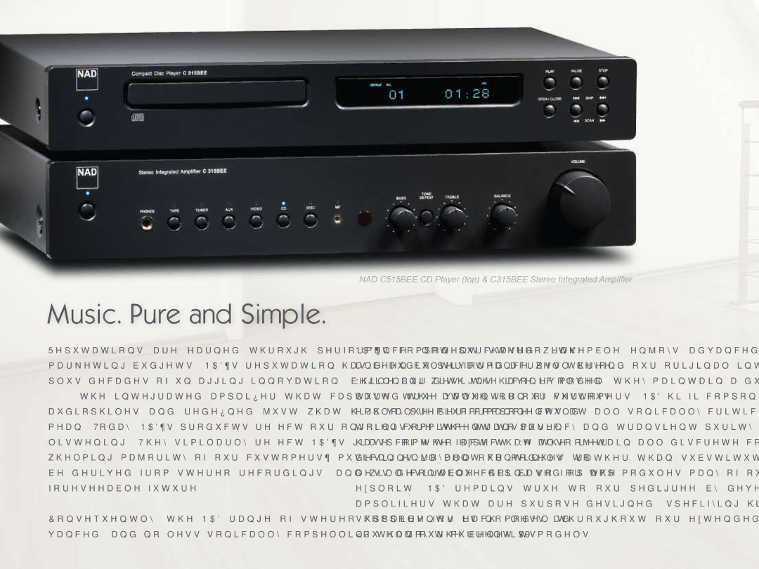 NAD 3020 manual Music. Pure and Simple 