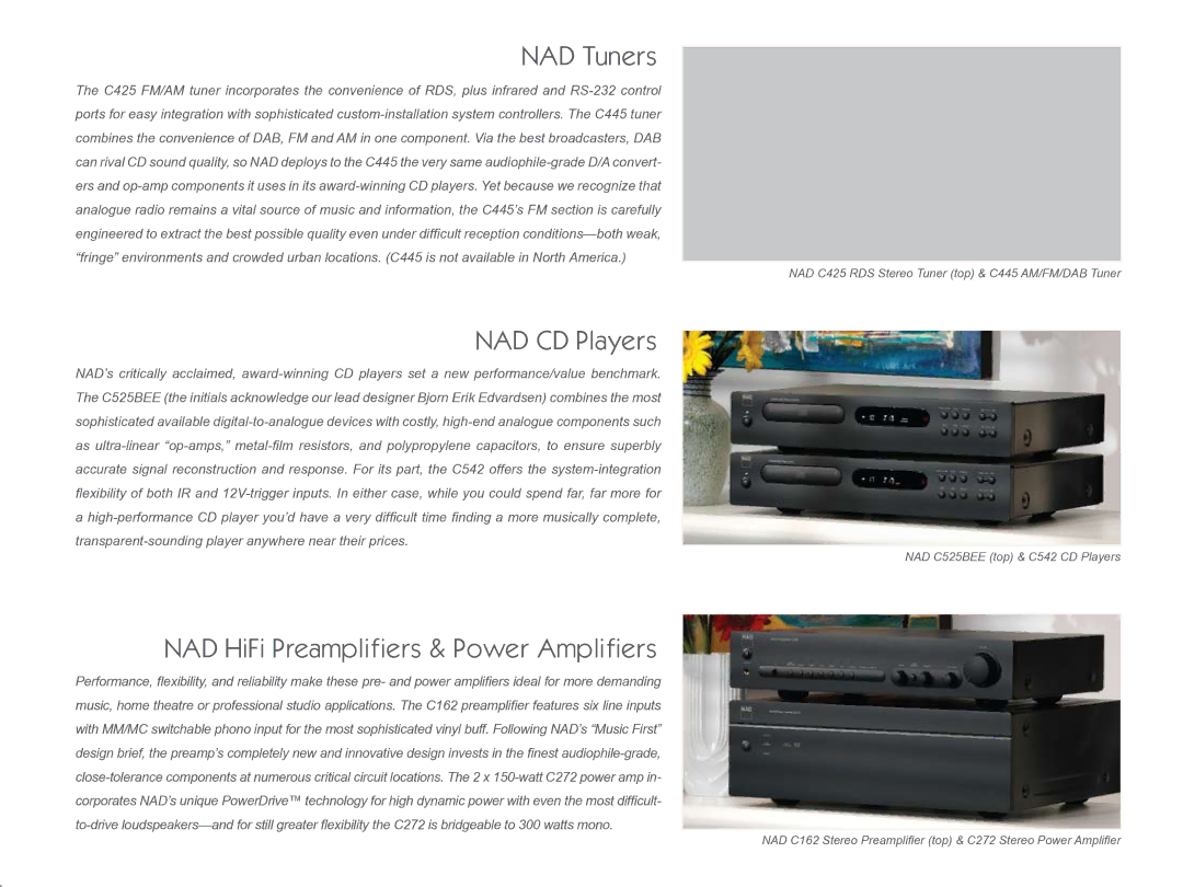 NAD 3020 manual NAD Tuners, NAD CD Players, NAD HiFi Preamplifiers & Power Amplifiers 