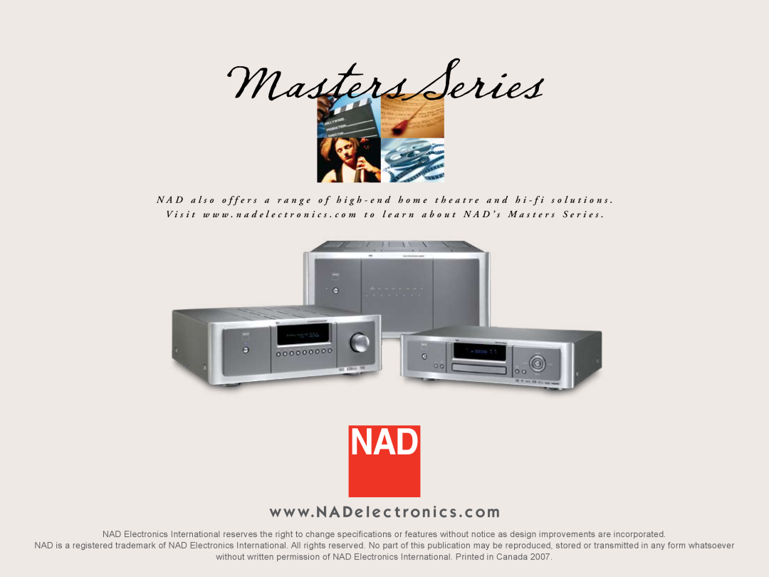 NAD 3020 manual MastersSeries 