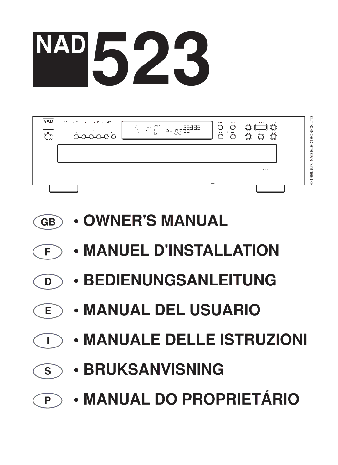 NAD 523 owner manual Nad 