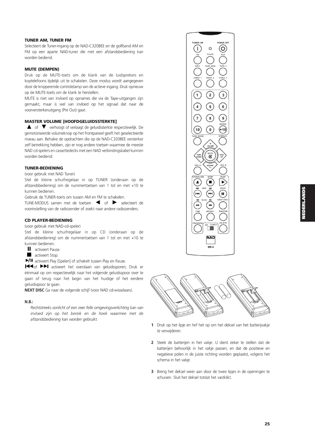 NAD C 320BEE owner manual Tuner AM, Tuner FM, Mute Dempen, Master Volume Hoofdgeluidssterkte, Tuner-Bediening 