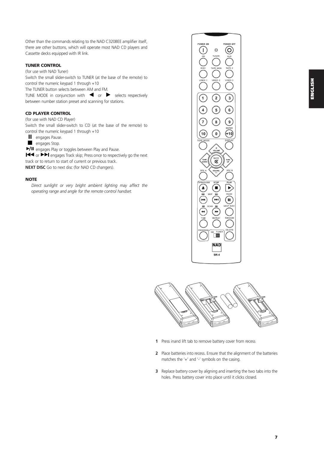 NAD C 320BEE owner manual Tuner Control 