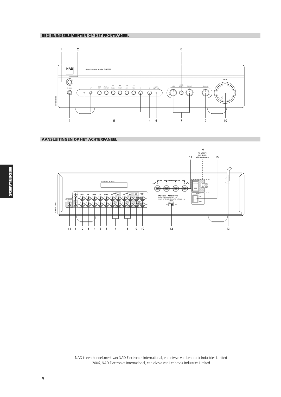 NAD C 325BEE owner manual 