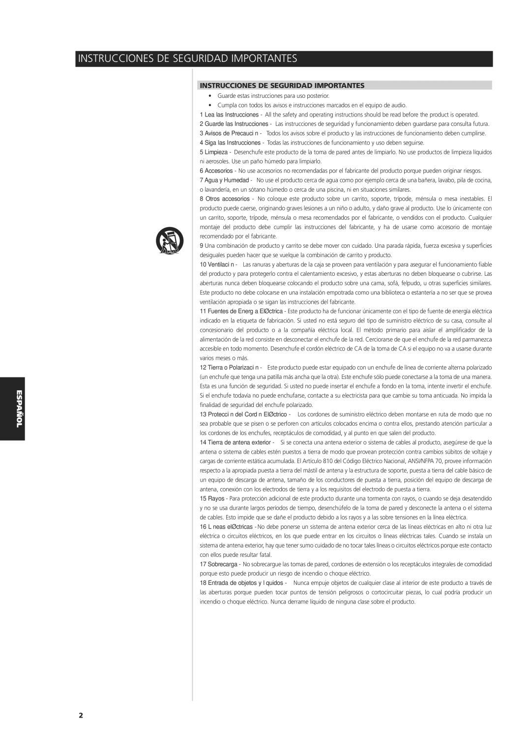 NAD C 325BEE owner manual Instrucciones DE Seguridad Importantes 