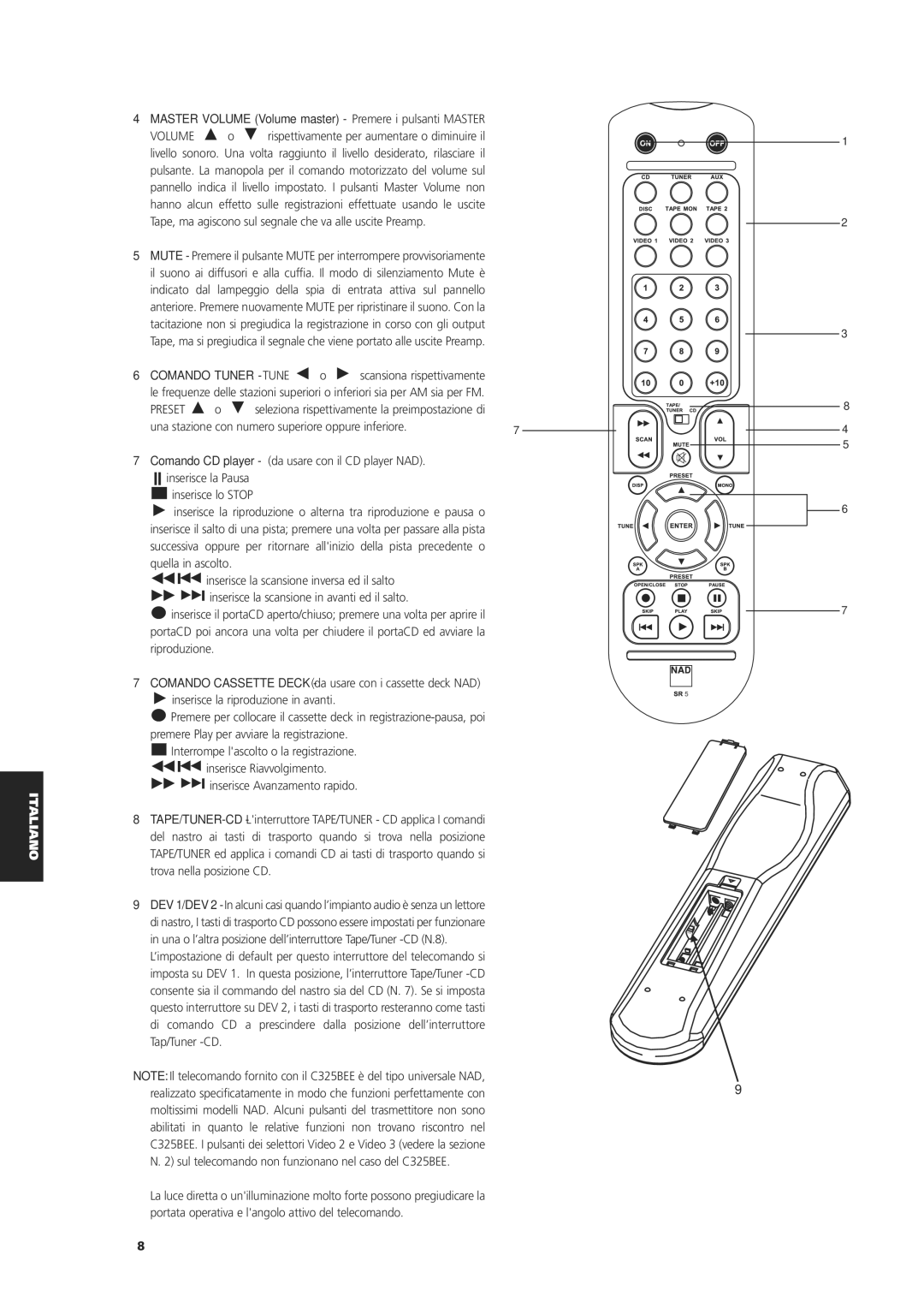 NAD C 325BEE owner manual Français Deutsch Nederlands Español Italiano Svenska 