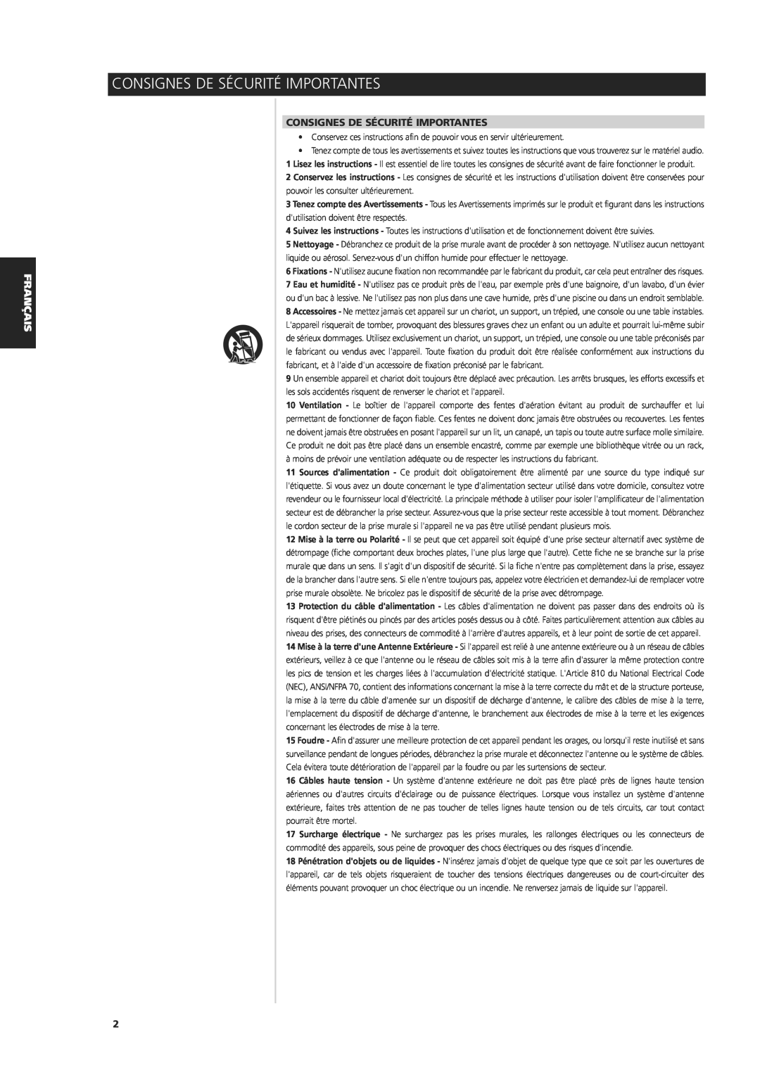 NAD C 325BEE owner manual Consignes De Sécurité Importantes 
