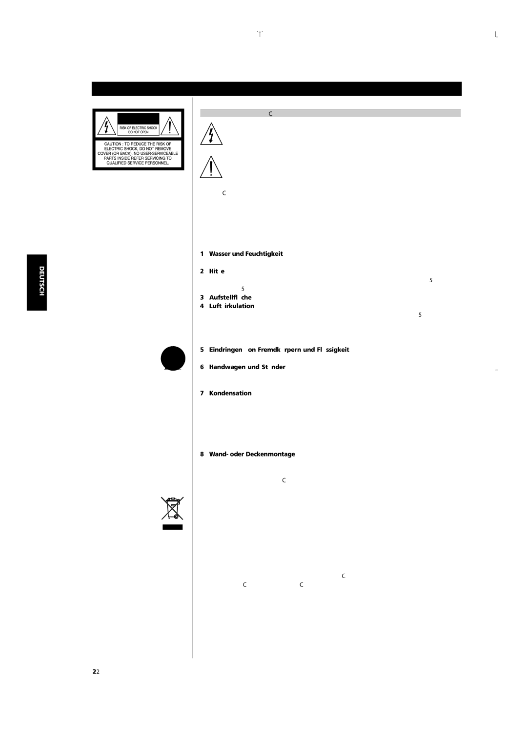 NAD C 352 owner manual Wichtige Sicherheitshinweise, Erläuterung DER Grafischen Symbole, ZUR Beachtung, Aufstellung 