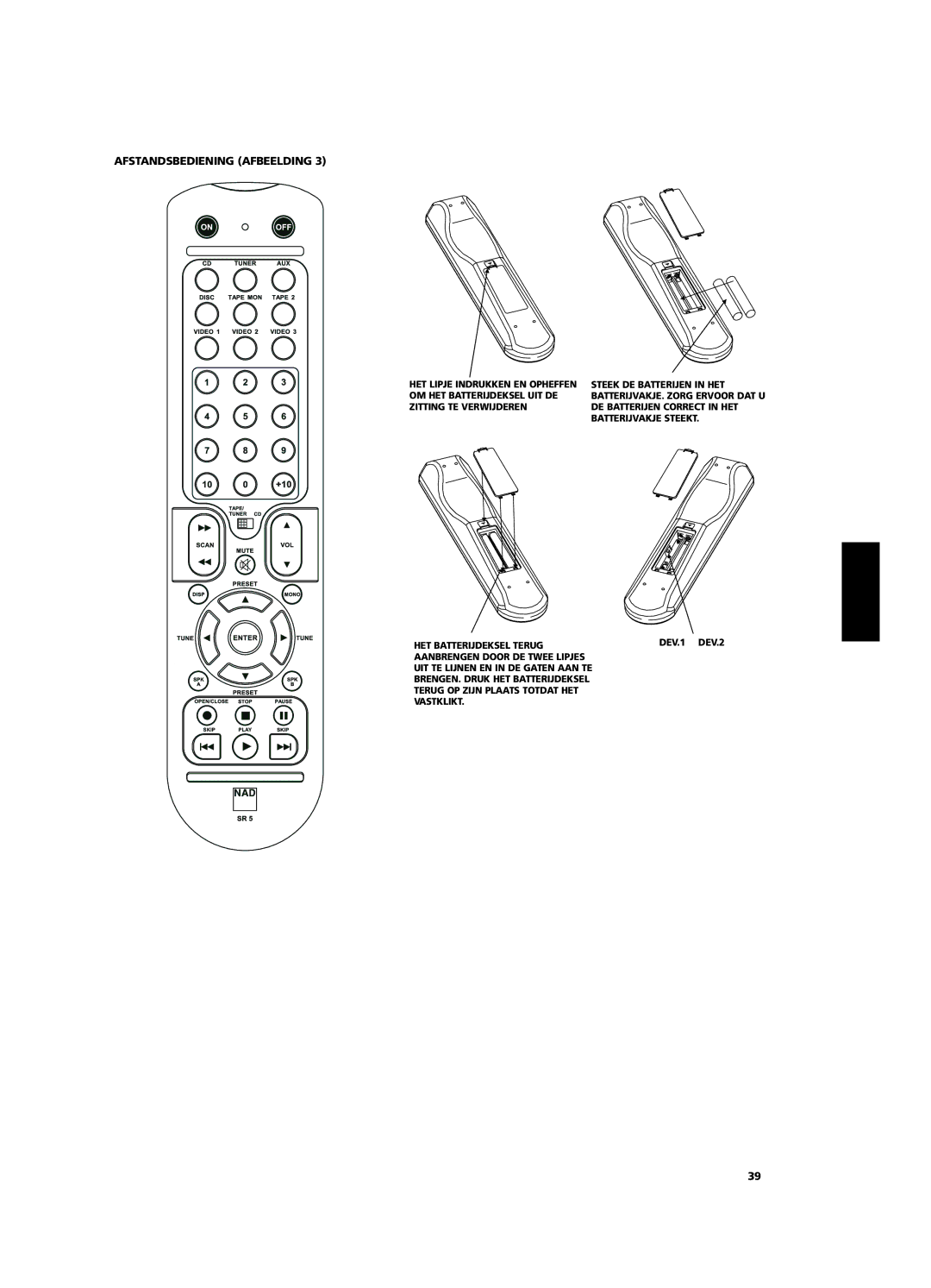 NAD C 352 owner manual DEV.1 & DEV.2 