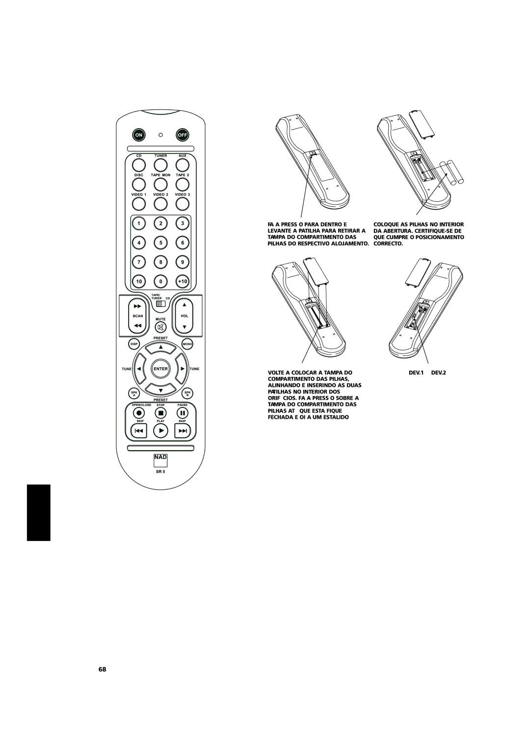 NAD C 352 owner manual DEV.1 & DEV.2 