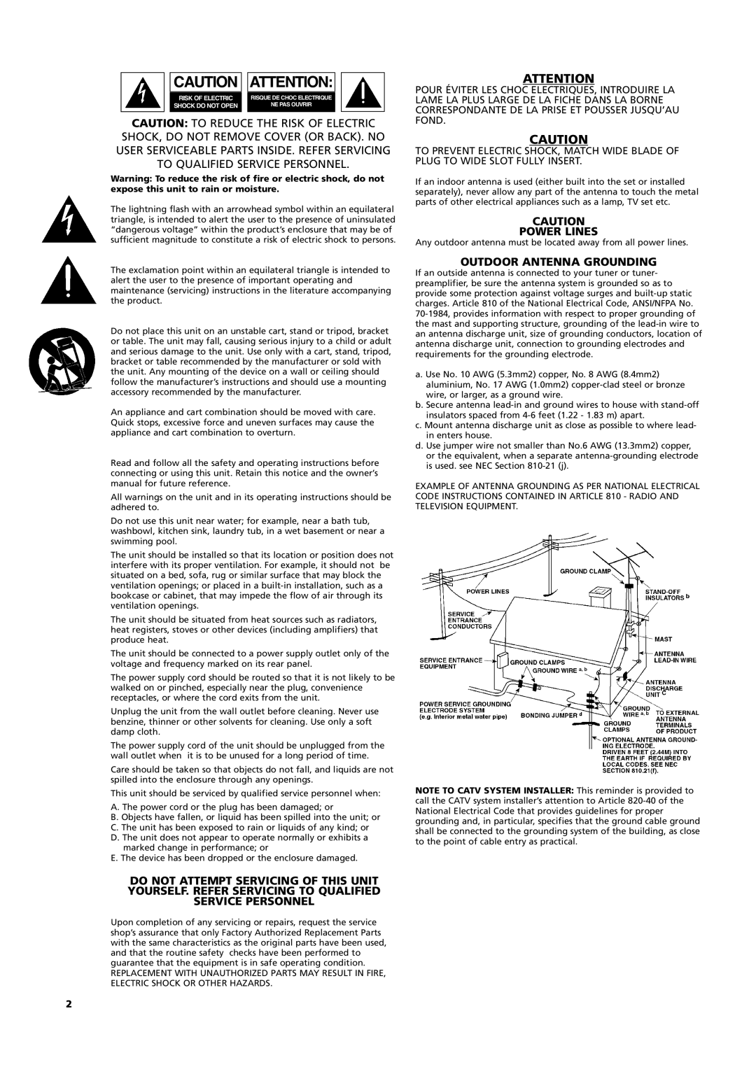 NAD C 372 owner manual Important Safety Instructions 