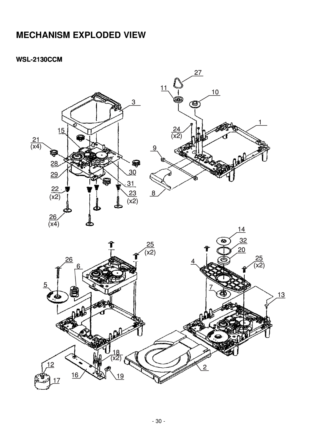 NAD C 542 service manual Mechanism Exploded View, WSL-2130CCM 