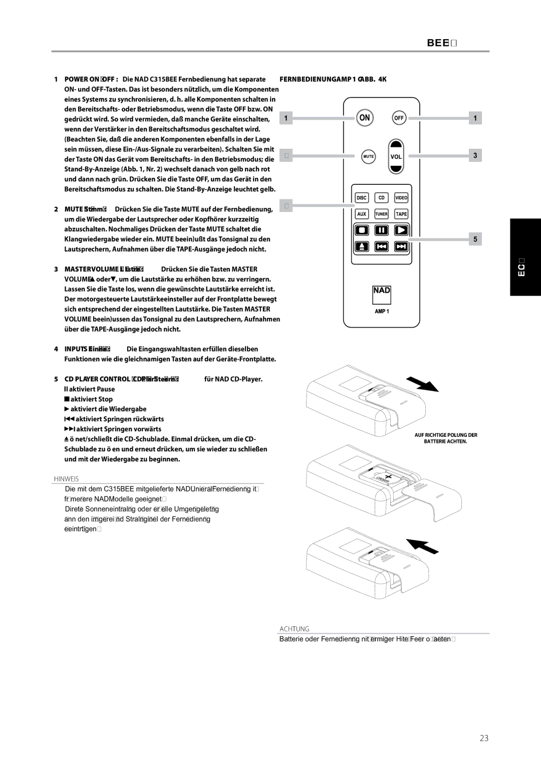 NAD C315BEE owner manual English Français Español Nederlands Deutsch Italiano Русский 