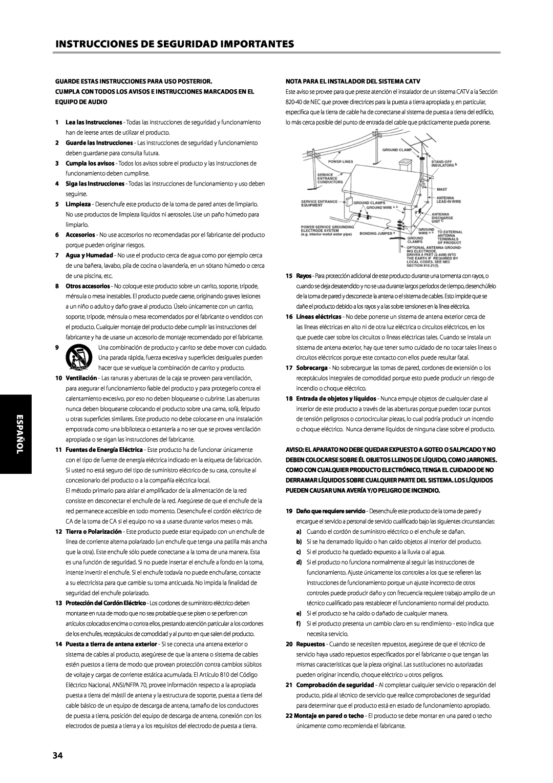 NAD C315BEE Instrucciones De Seguridad Importantes, English Français Deutsch Nederlands Español, Italiano Русский Svenska 