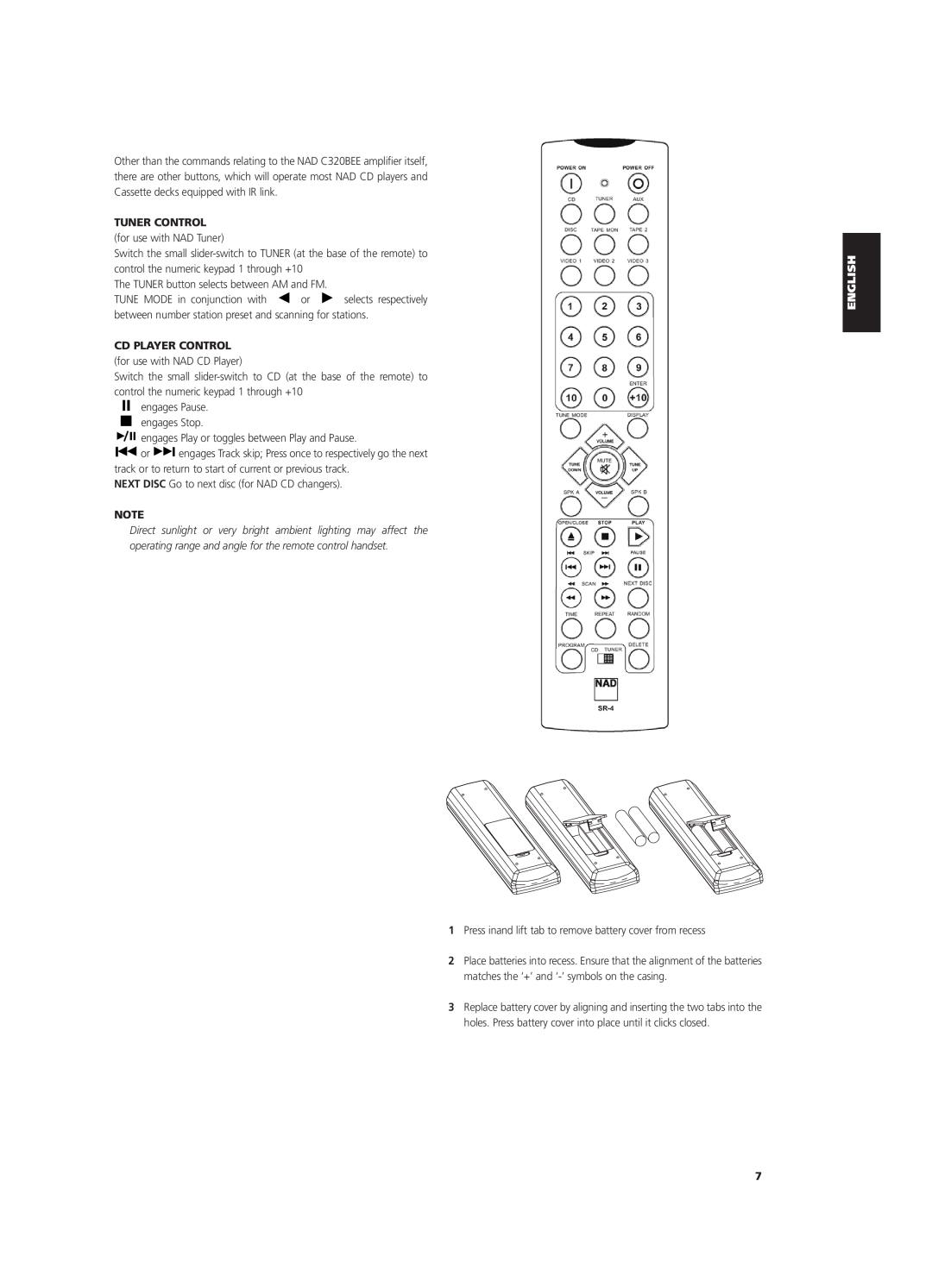 NAD C320BEE owner manual Tuner Control 