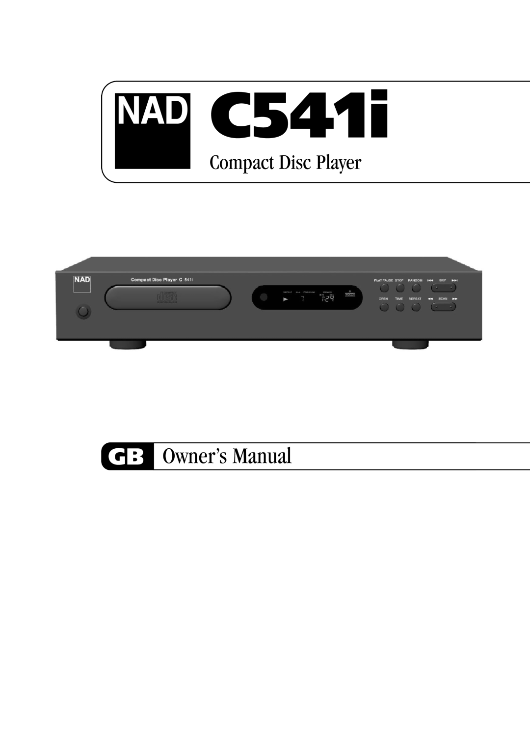 NAD C541i owner manual Compact Disc Player 