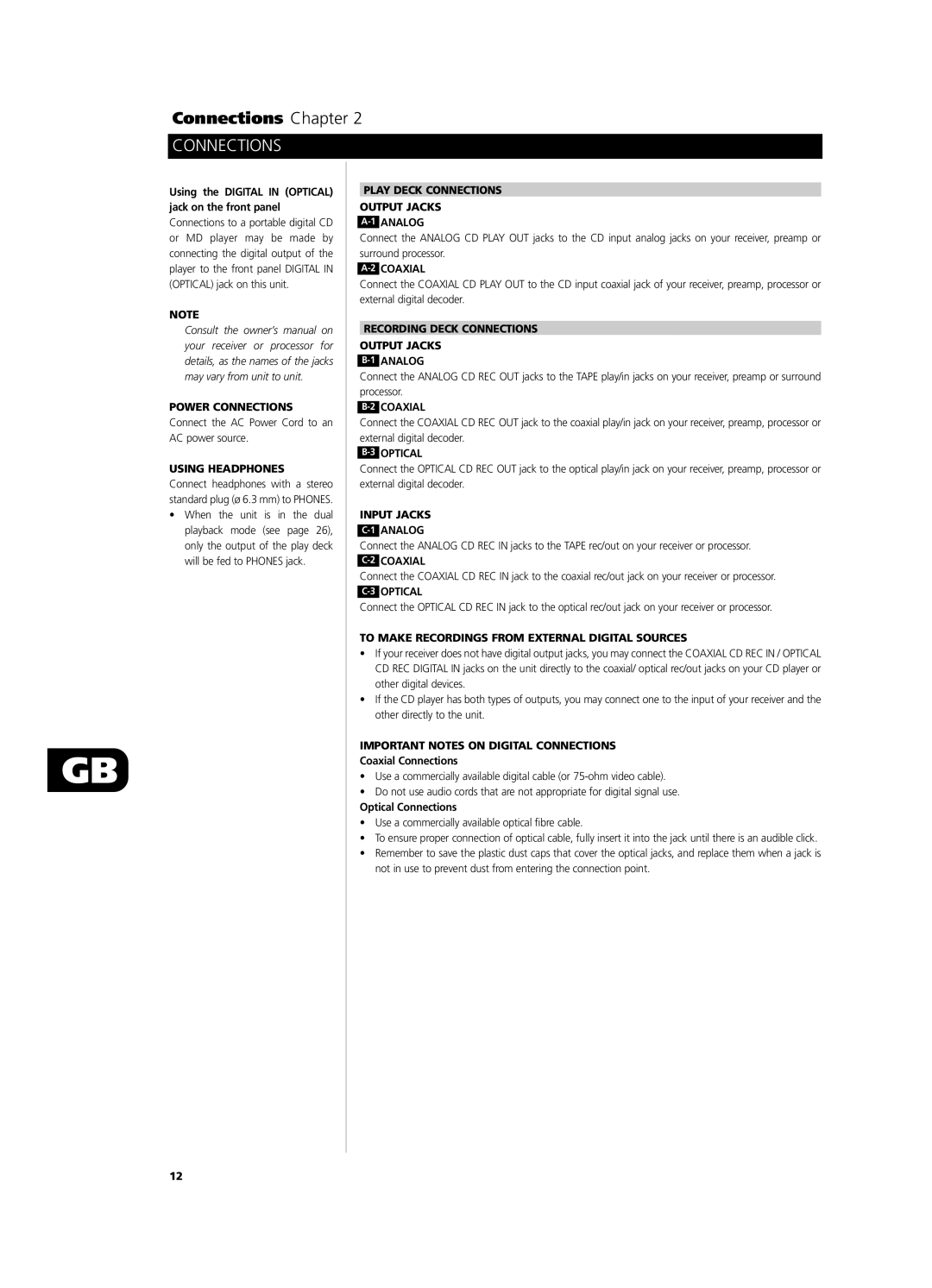 NAD C660 owner manual Connections Chapter 