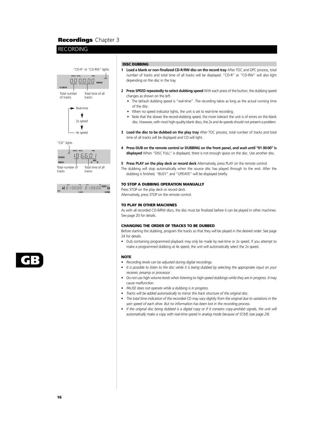 NAD C660 owner manual Disc Dubbing, To Play in Other Machines, Changing the Order of Tracks to be Dubbed 