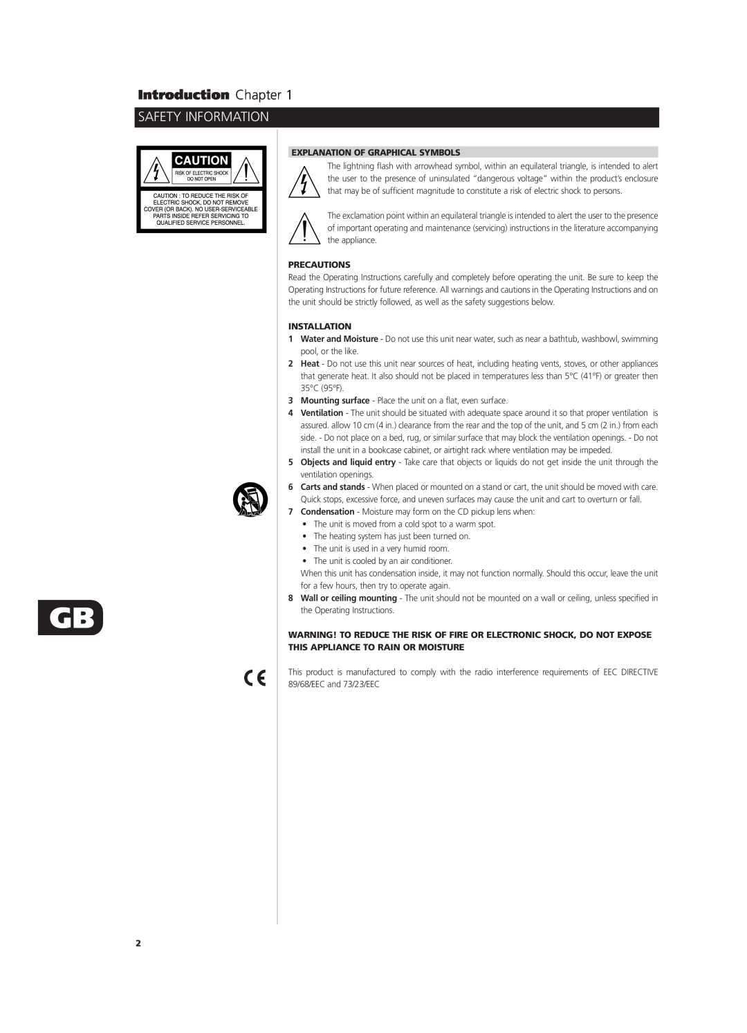 NAD C660 owner manual Introduction Chapter, Safety Information, Explanation Of Graphical Symbols, Precautions, Installation 