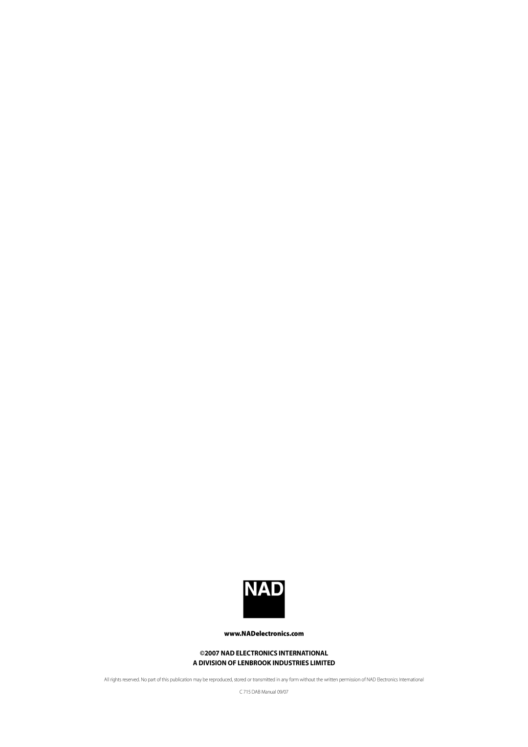 NAD C715 DAB owner manual 