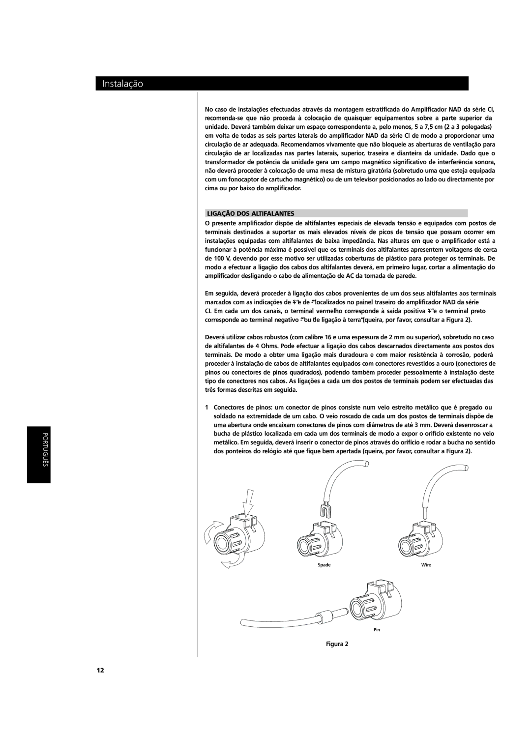 NAD CI9120, CI9060 owner manual Ligação DOS Altifalantes 