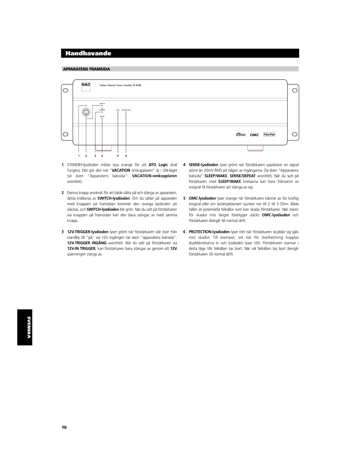 NAD CI9120, CI9060 owner manual Apparatens Framsida 