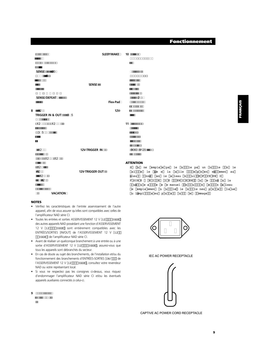 NAD CI9060, CI9120 owner manual Vacances Vacation 