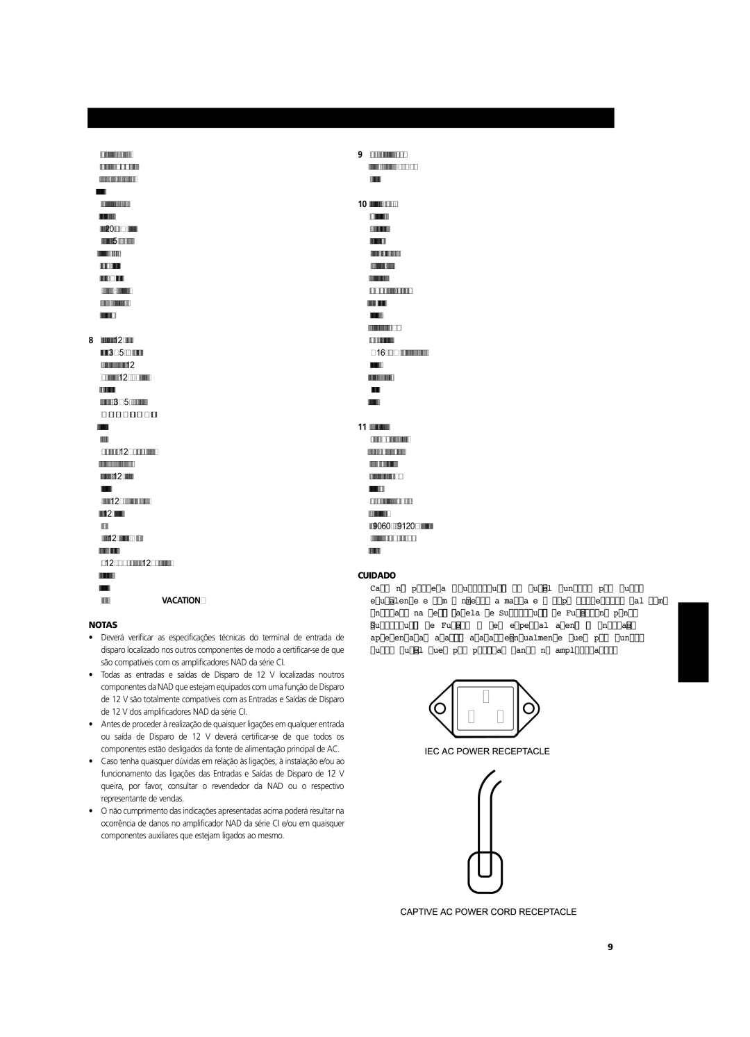 NAD CI9060, CI9120 owner manual Notas 