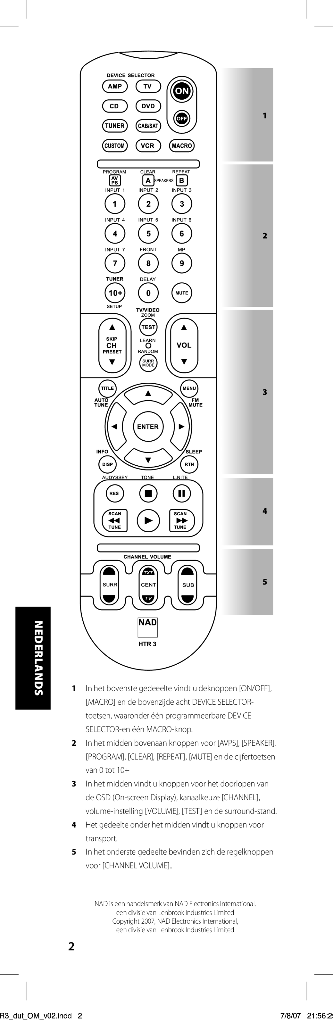 NAD HTR-3 owner manual R3dutOMv02.indd 