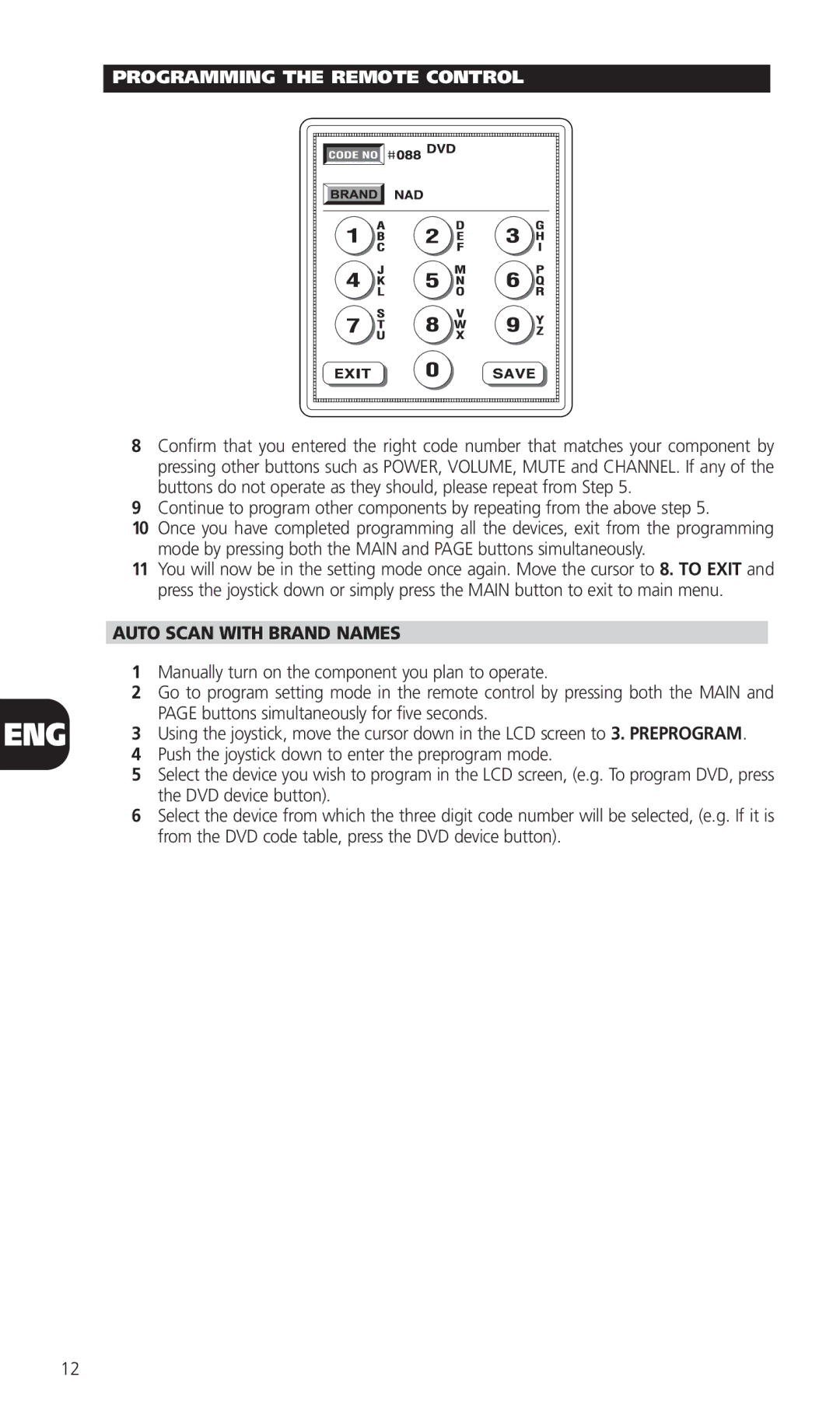 NAD HTR-5 manual Auto Scan with Brand Names 