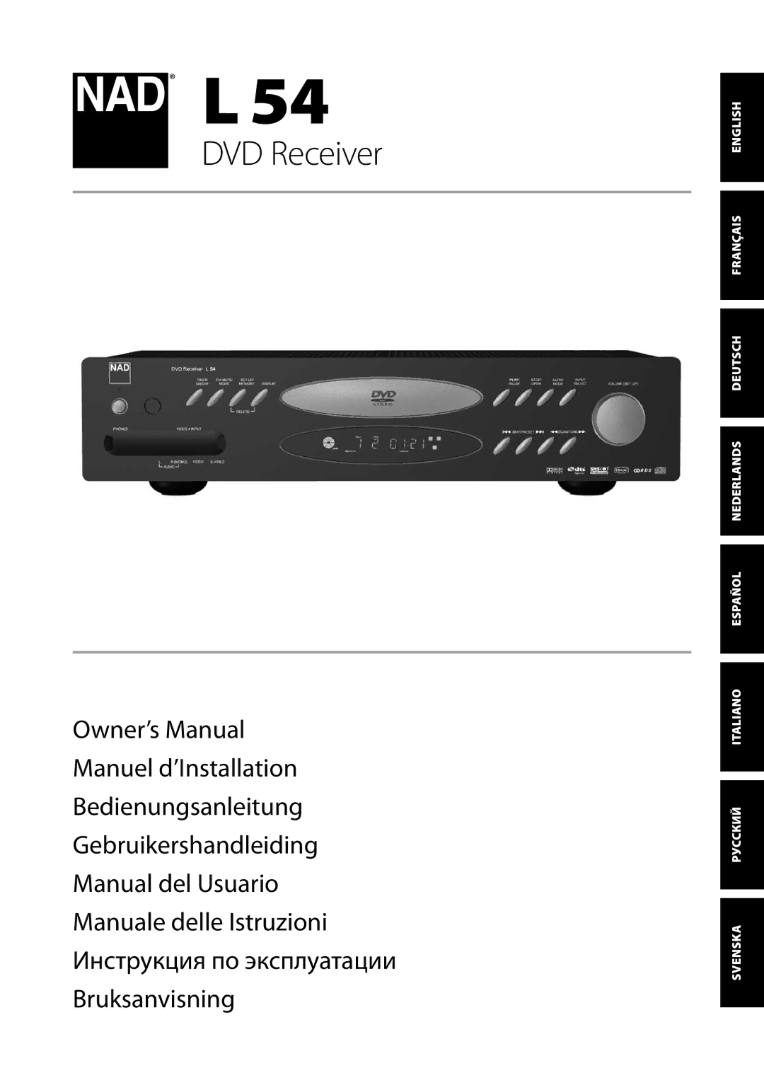 NAD L 54 owner manual DVD Receiver 