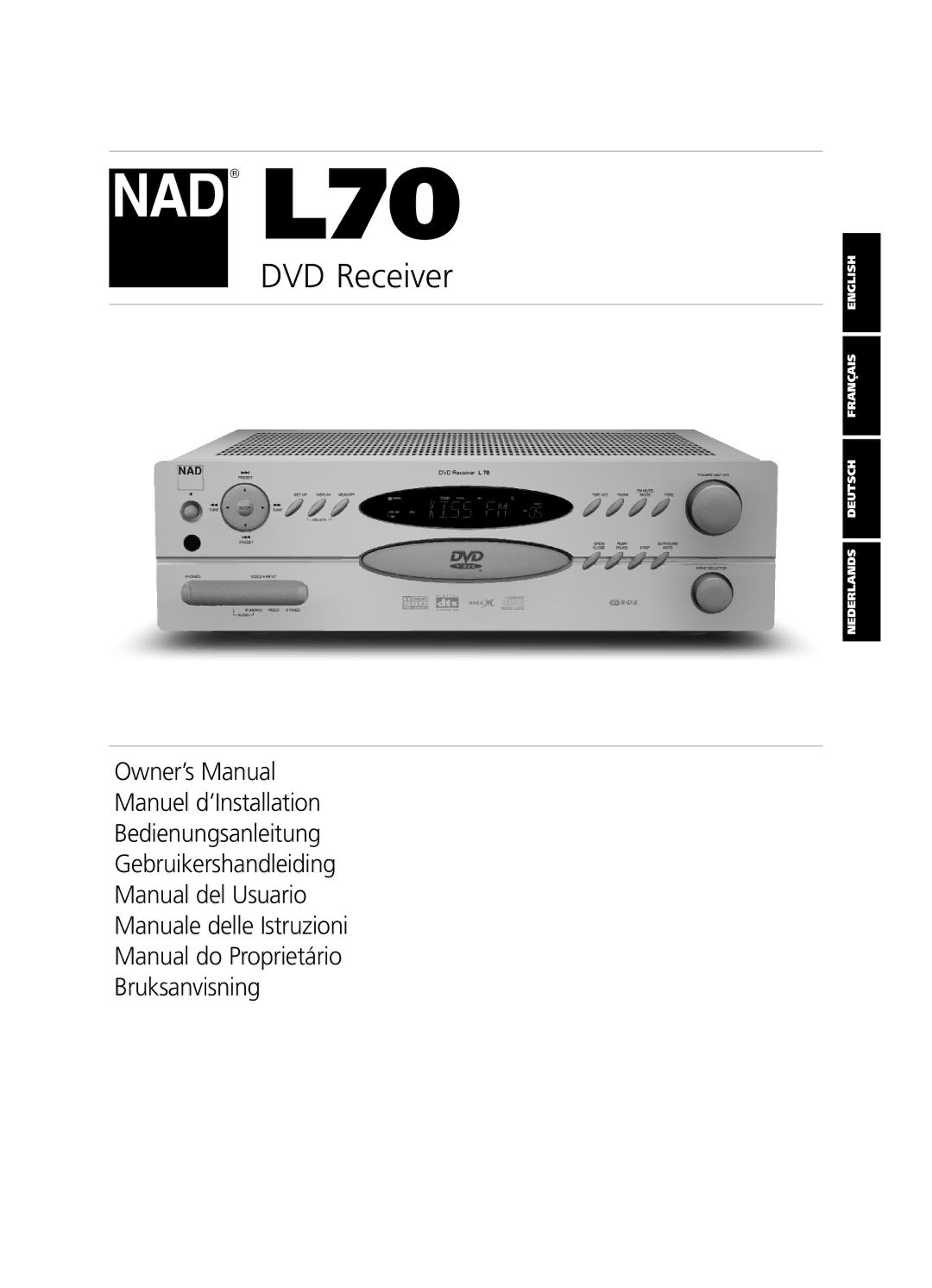 NAD L 70 owner manual DVD Receiver 