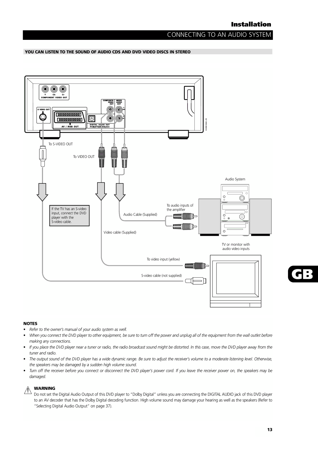 NAD L55 owner manual Connecting to AN Audio System 