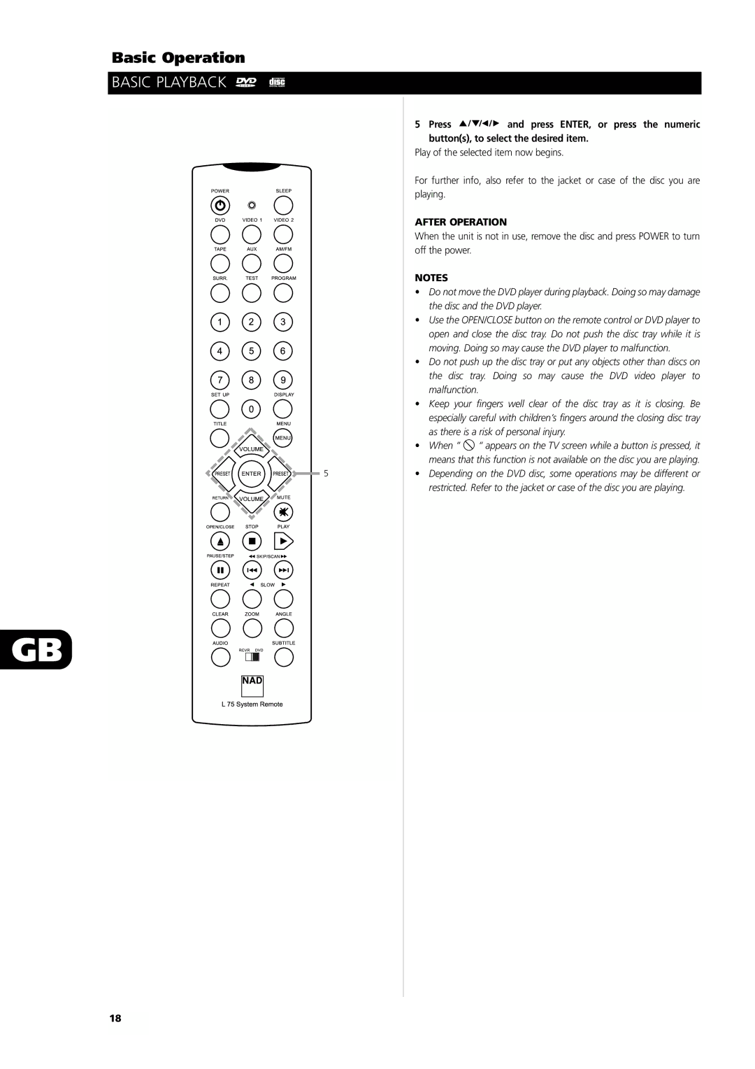 NAD L55 owner manual After Operation 